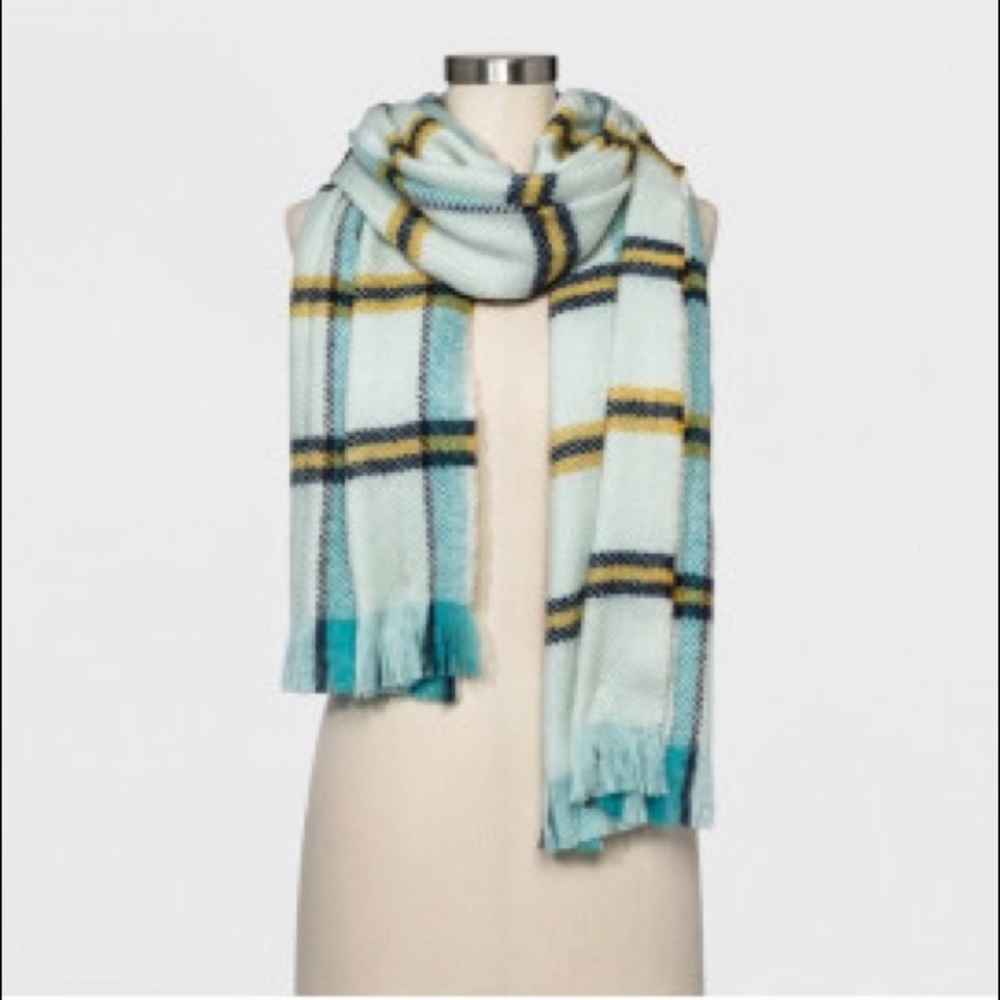 A New Day Mint Plaid Scarf